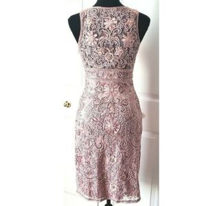 Sue Wong Embellished Pink Cocktail Dress Size 6